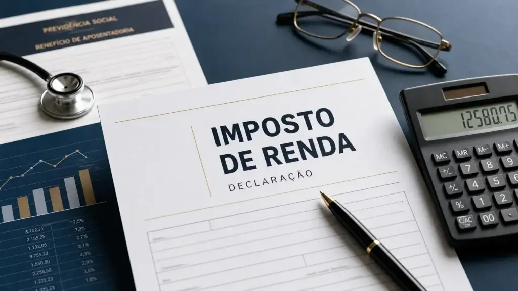 Declaração de Imposto de Renda, calculadora e documentos relacionados à aposentadoria e doença grave
